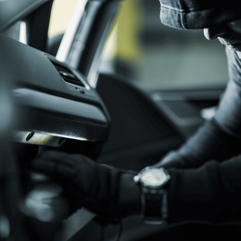 Anti theft device installation for car